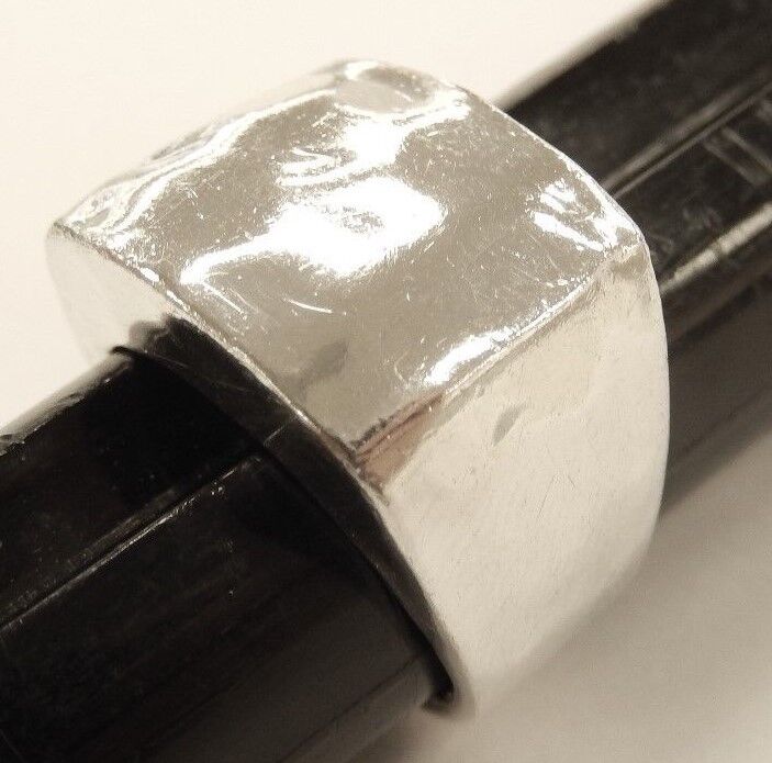 Vintage 925 Sterling Silver Wide Hammered Ring Size 7.5