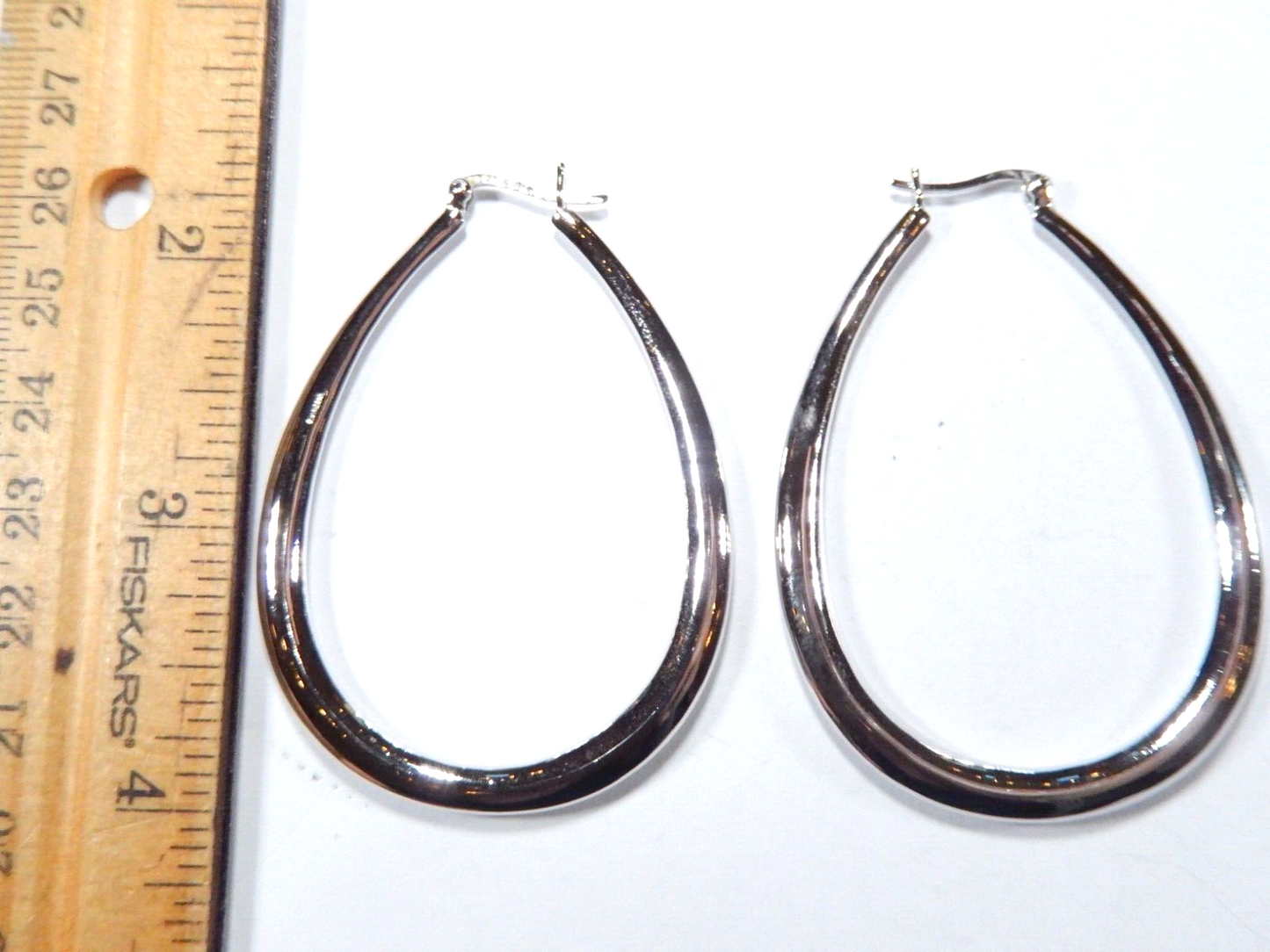 *SUPER LARGE*  60mm x 45mm Sterling Silver .925 Oval Shape Hoop Earrings
