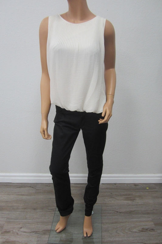 NWT M.S.S.P.MAX STUDIO SPECIALTY PRODUCTS Women's Sleeveless Lined BeigeTop Sz S