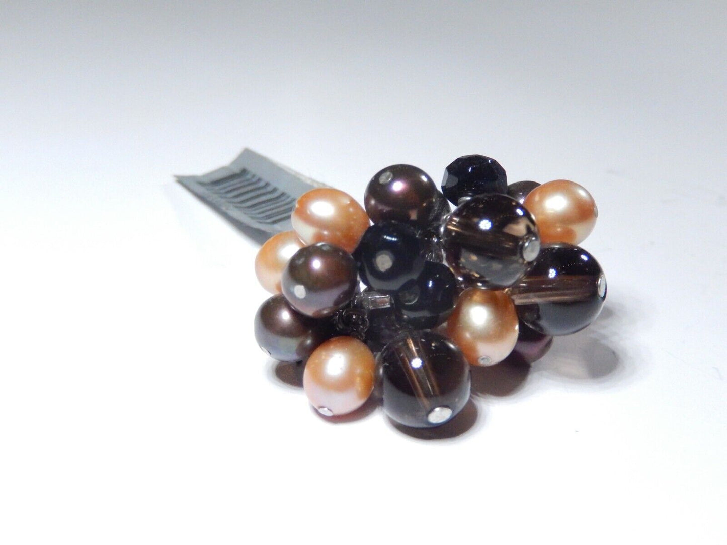 *VINTAGE*  LARGE BEAUTIFUL  STERLING SILVER PEARL DANGLE COCKTAIL RING SIZE 7