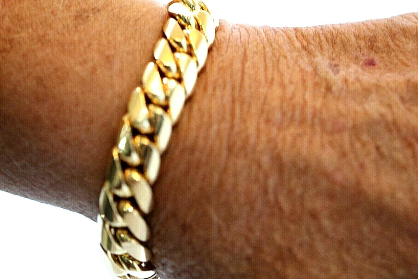 10K Yellow Gold Solid Mens 15mm Miami Cuban Link Bracelet Box Clasp 8.5"-143.3gm