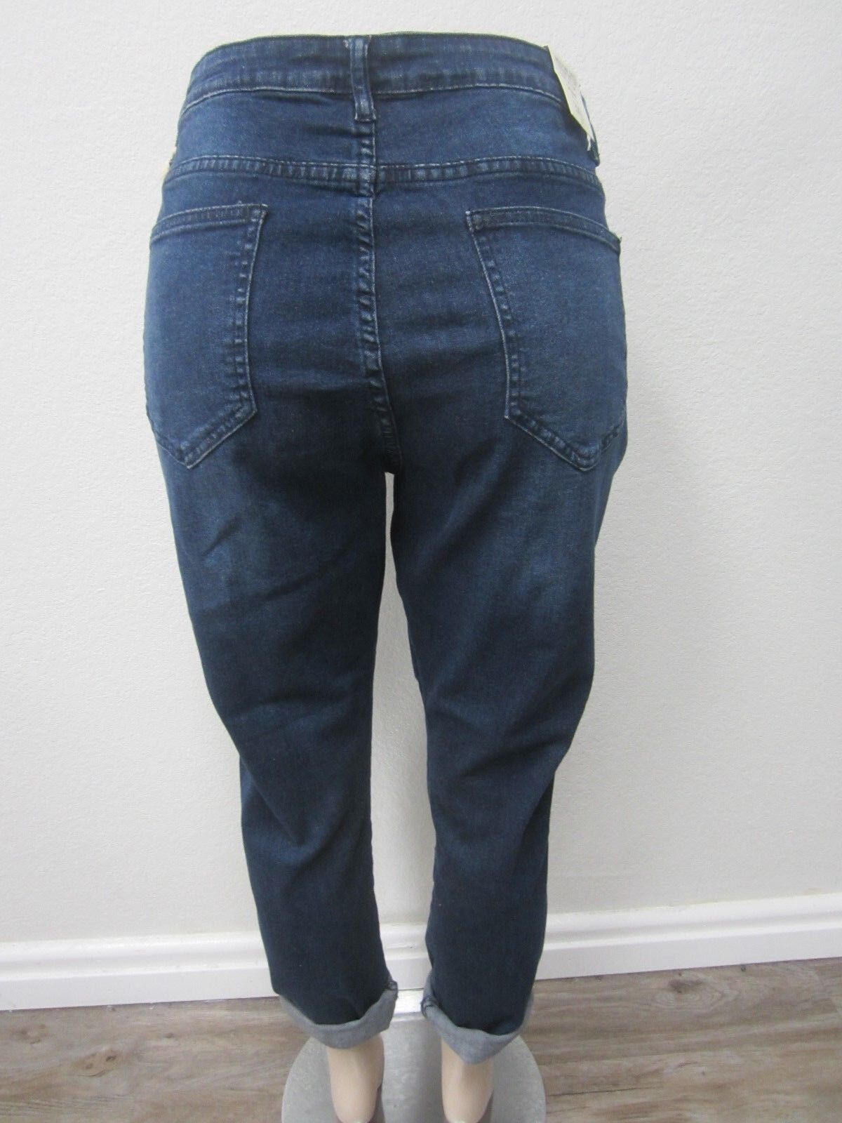 NWT American Bazi Stretch Destroyed Dark Blue Skinny Low RiseJeans Size 3XL x 30