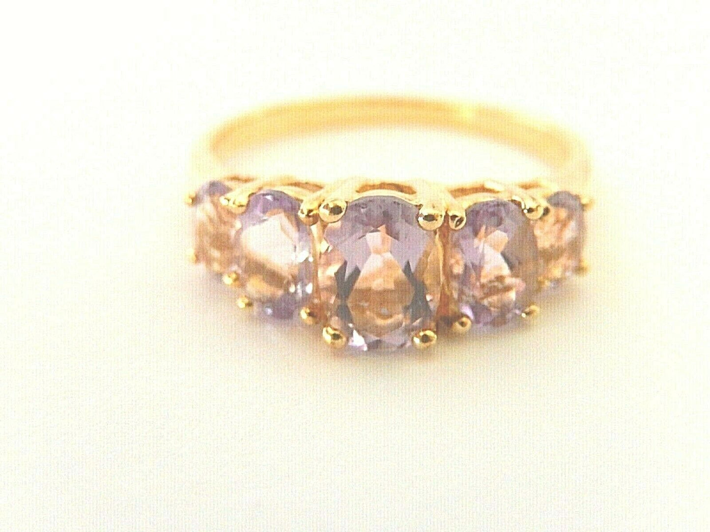 *NEW*  14kt Gold Vermeil .925 Oval Cut 2.25CT Amethyst Ladies Ring Size 9.5