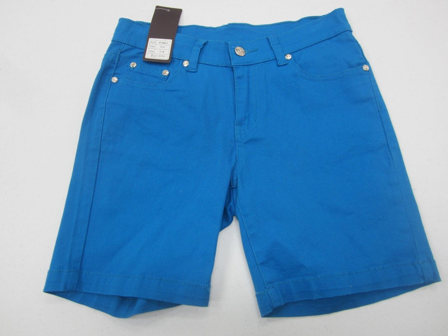 NWT Ling's Jeans USA Denim Ocean Blue Shorts Pockets Size 7/8