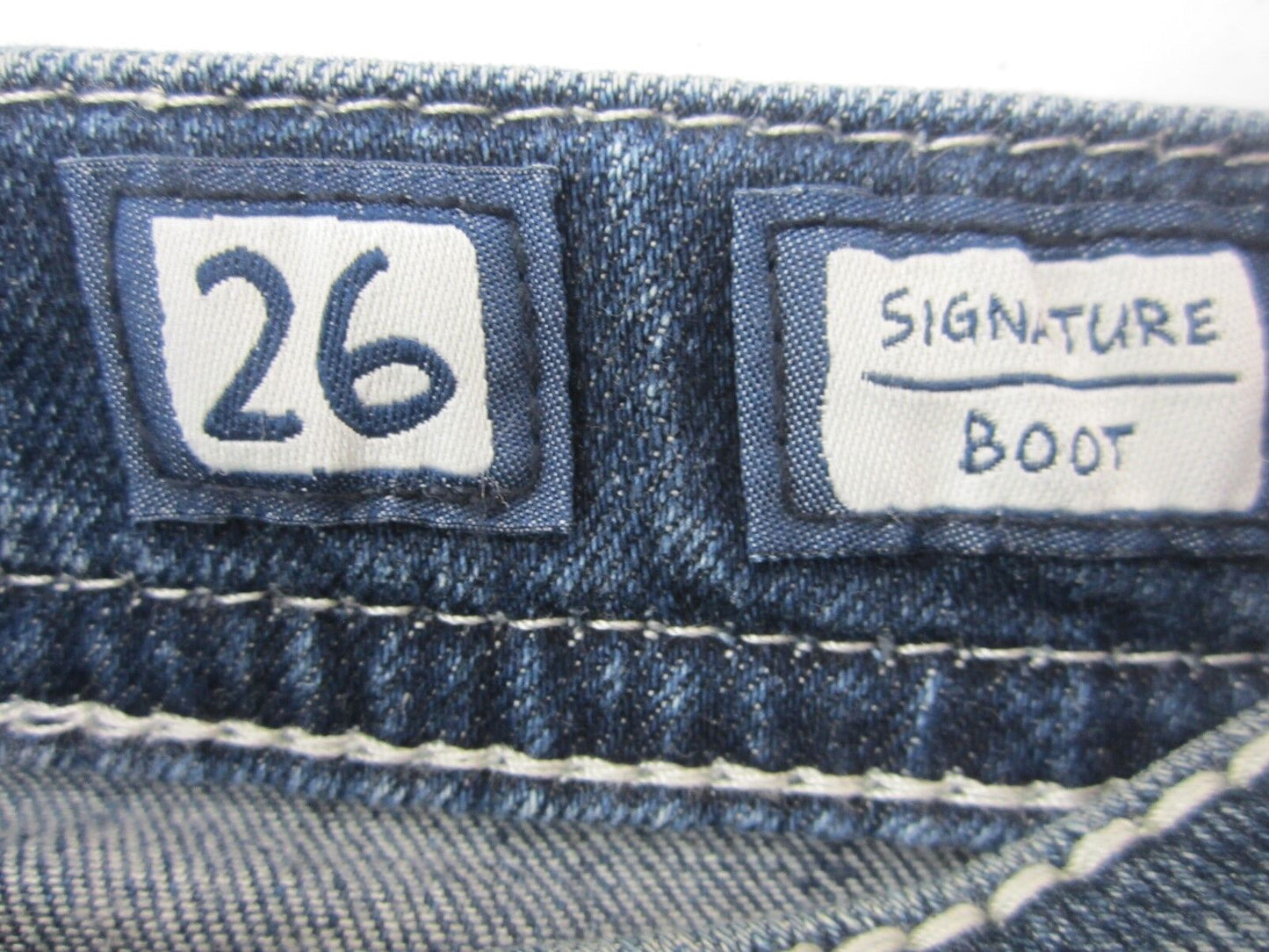 NWT MISS ME JP7690BV Embellished Signature Bootcut Jeans Womens 26 x 32