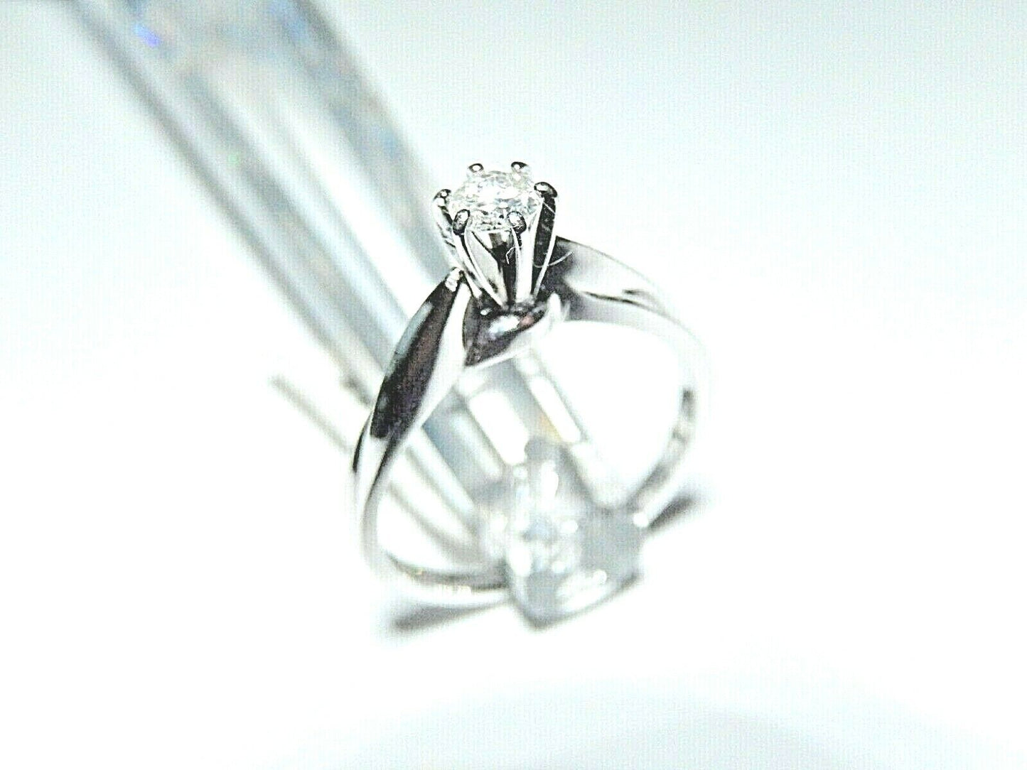 *NWT* 14K White Gold 1/6CT VS Diamond Solitaire Engagement Wedding Ring Sz 7.25