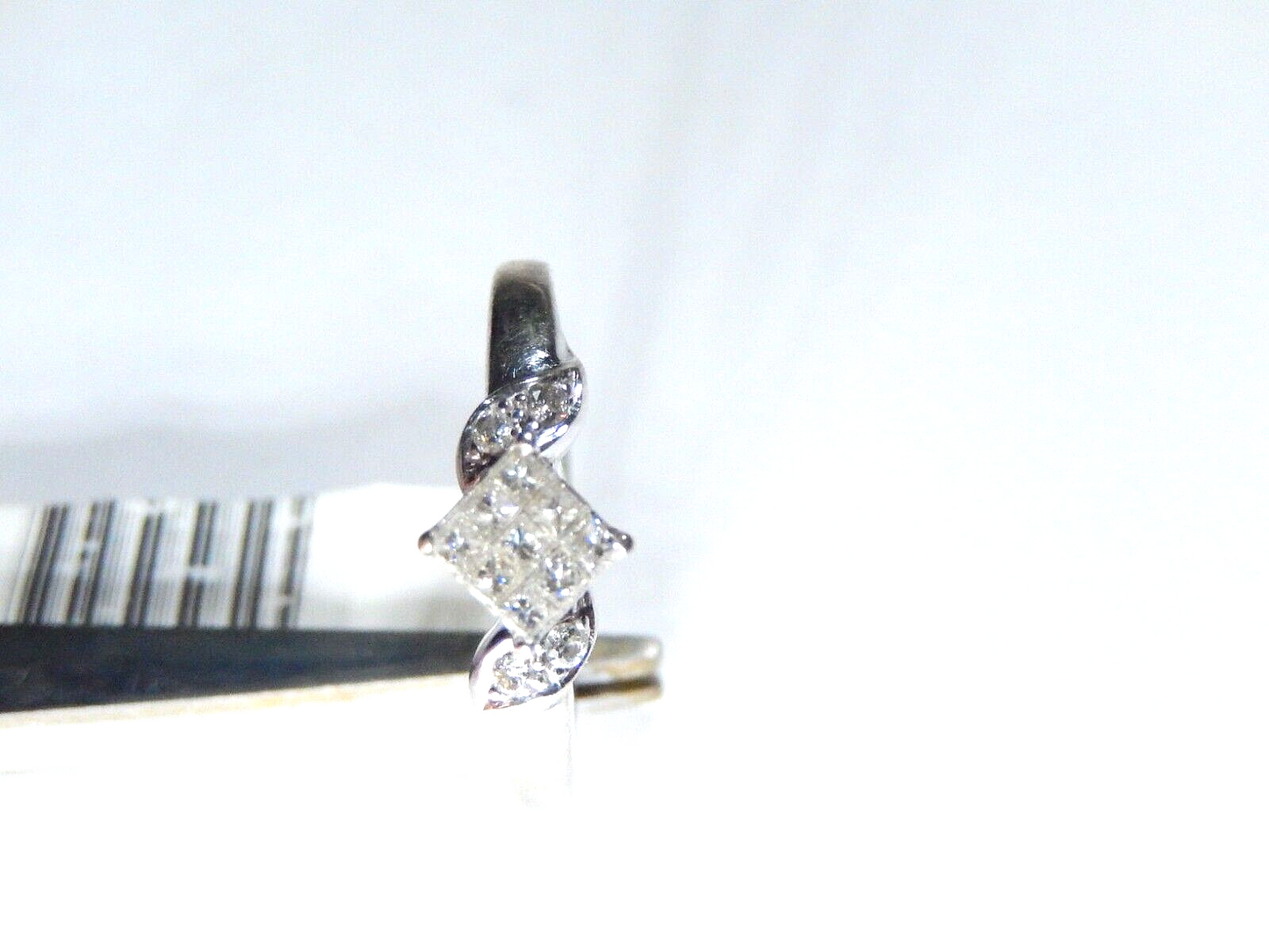 14k White Gold 1/5CT Princess Cut & Round Diamond Wedding Engagement Ring Sz 5