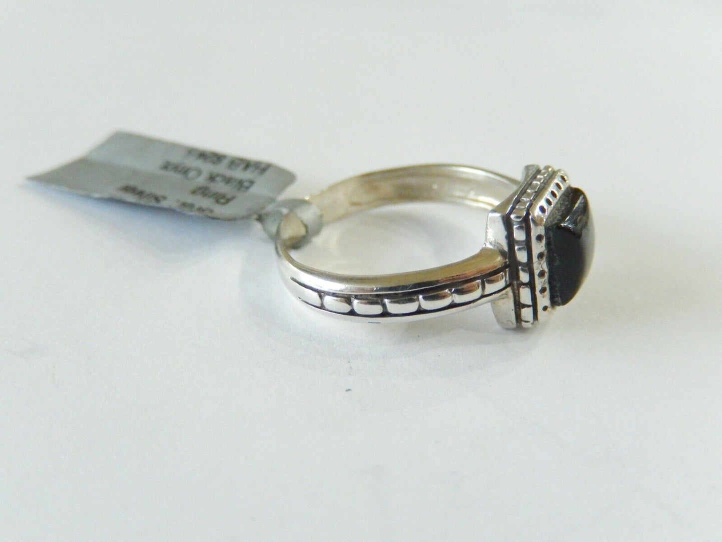 *VINTAGE*  925 Sterling Silver  Black Onyx  Ring Size 7