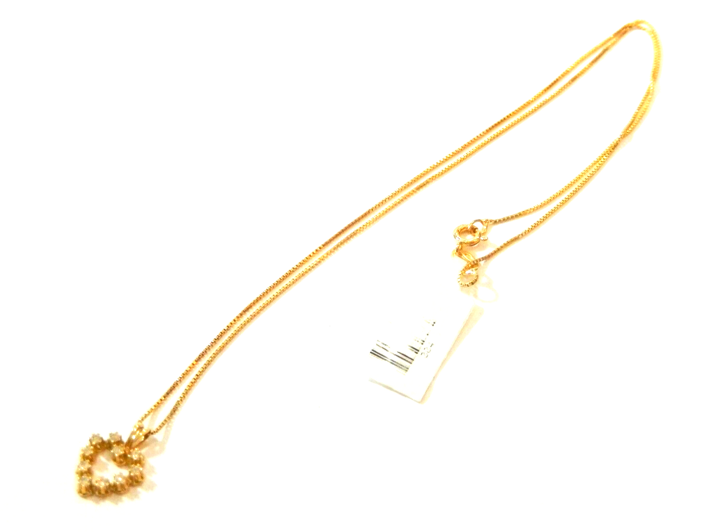 10k Yellow Gold 10 Diamond  Heart  Pendant With 18" Chain