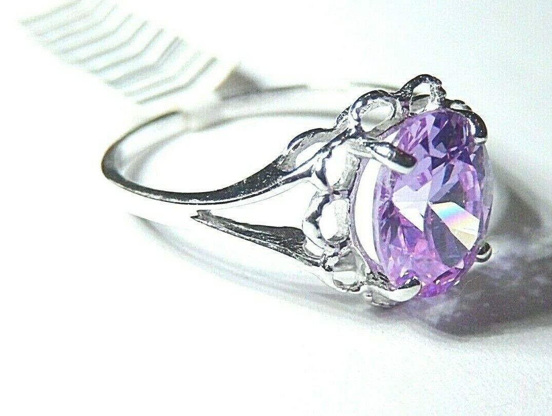 *NEW* 10K WHITE GOLD 2.00CT LAVENDER AMETHYST CZ  RING SIZE 7.25