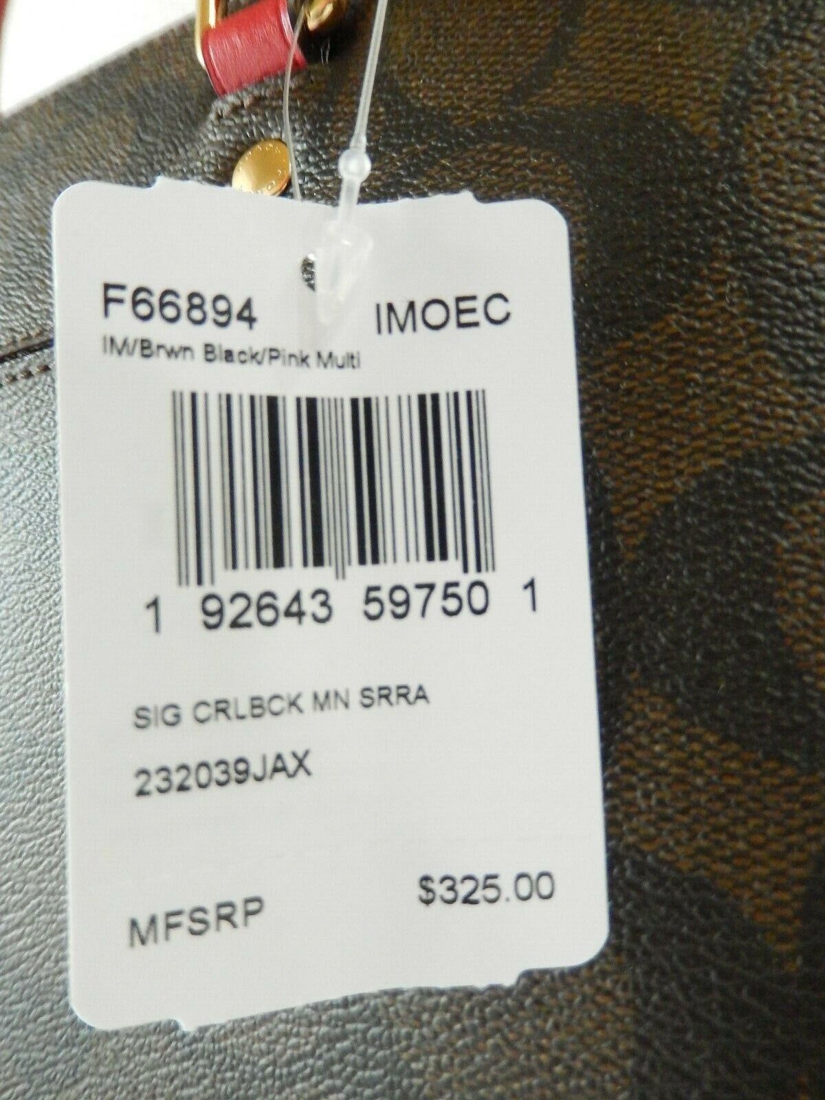 *NWT*$325 COACH Colorblock Signature Mini Sierra Satchel Crossbody  BRN PINK RED