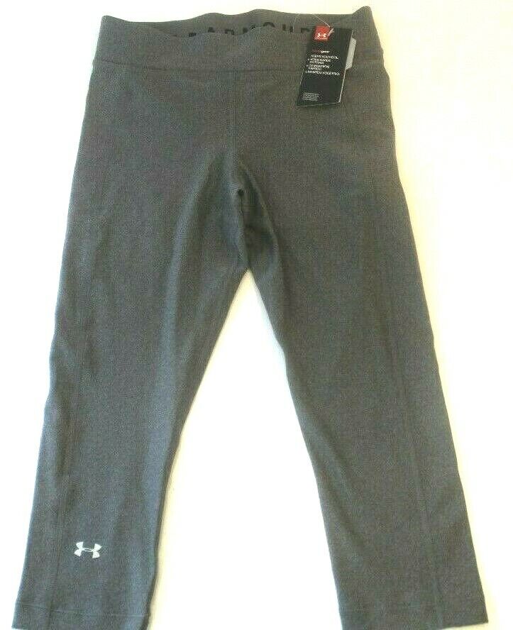 *NWT* Under Armour Women's Compression Workout Capri Pants Heat Gear Gray  Sz M