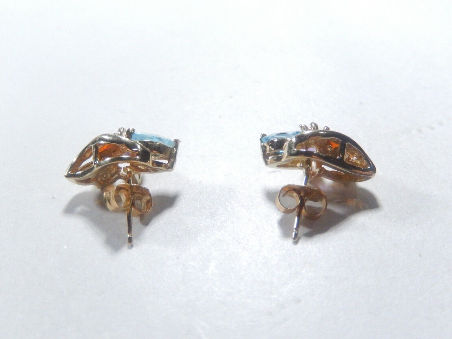 *VINTAGE*  10K Yellow Gold 1.25CT Marquise Cut Natural Gemstone Earrings