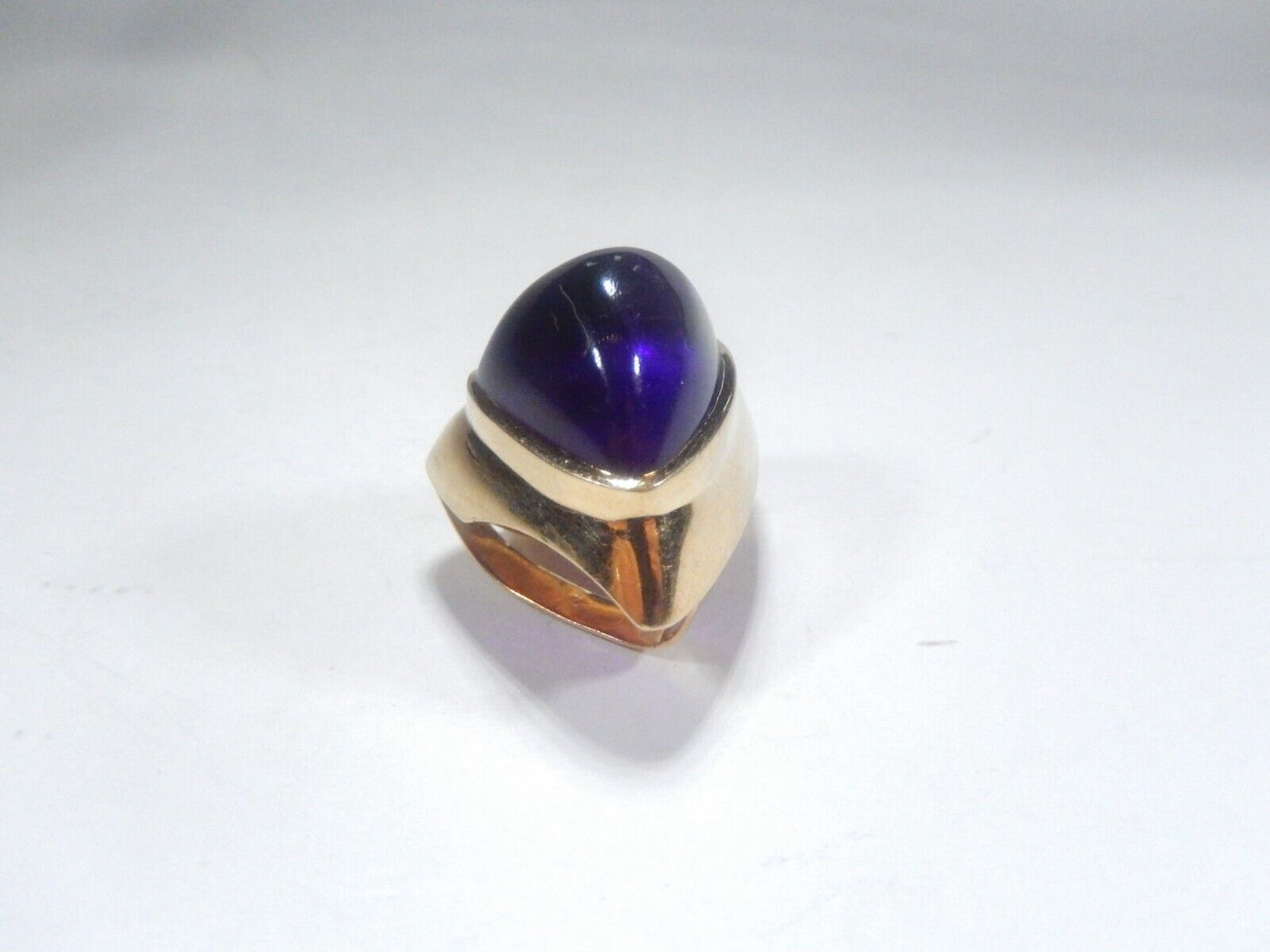 14K Yellow Gold  LAGOS  Massive  Amethyst Gemstone Slide Pendant
