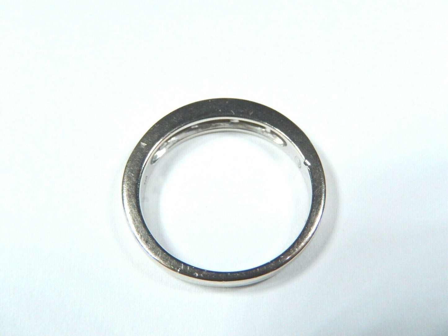 14k White Gold .33ct Natural VS Diamond 3.5mm Wide Band Ring Size 7.25