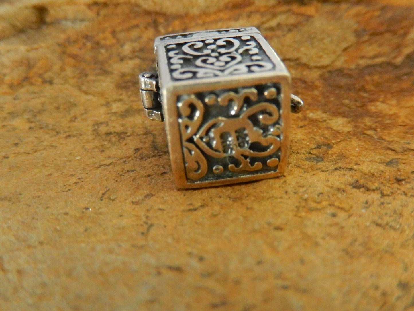 Vintage Art Nouveau Sterling Silver Repoussé Prayer Box Locket Pendant