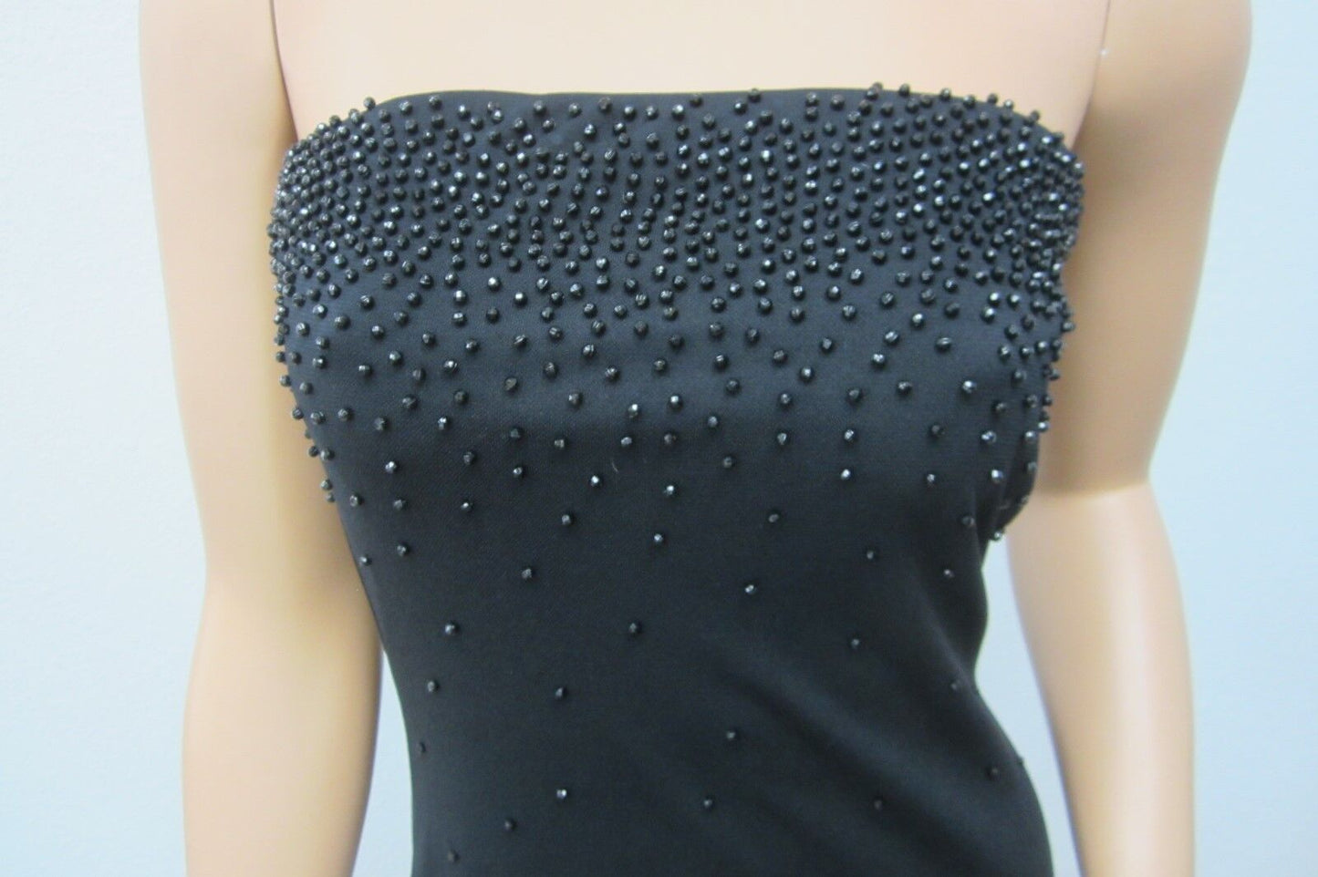 NICE Charlotte Russe Body-Con Strapless Tiered Dress w/ Beads Black Size Medium