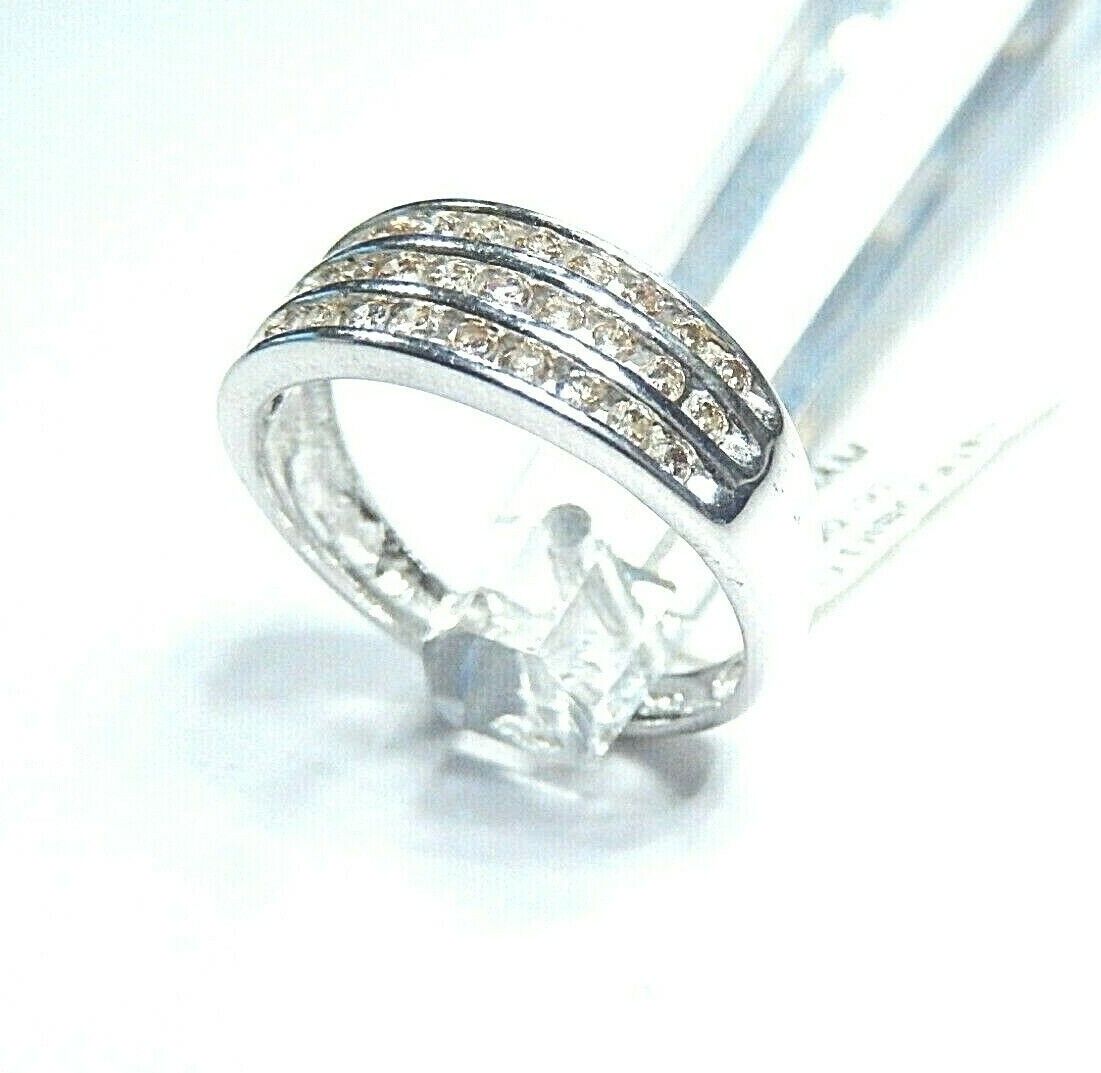 *NWT* 10K White Gold 3/4CT Diamond Anniversary Wedding Band Bridal Ring Sz 7.75