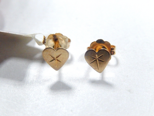 14k Yellow Gold 5mm Heart Post Earrings