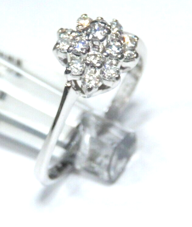 14k White Gold .50ct VS Round Natural Diamond Ring Sz 9.75