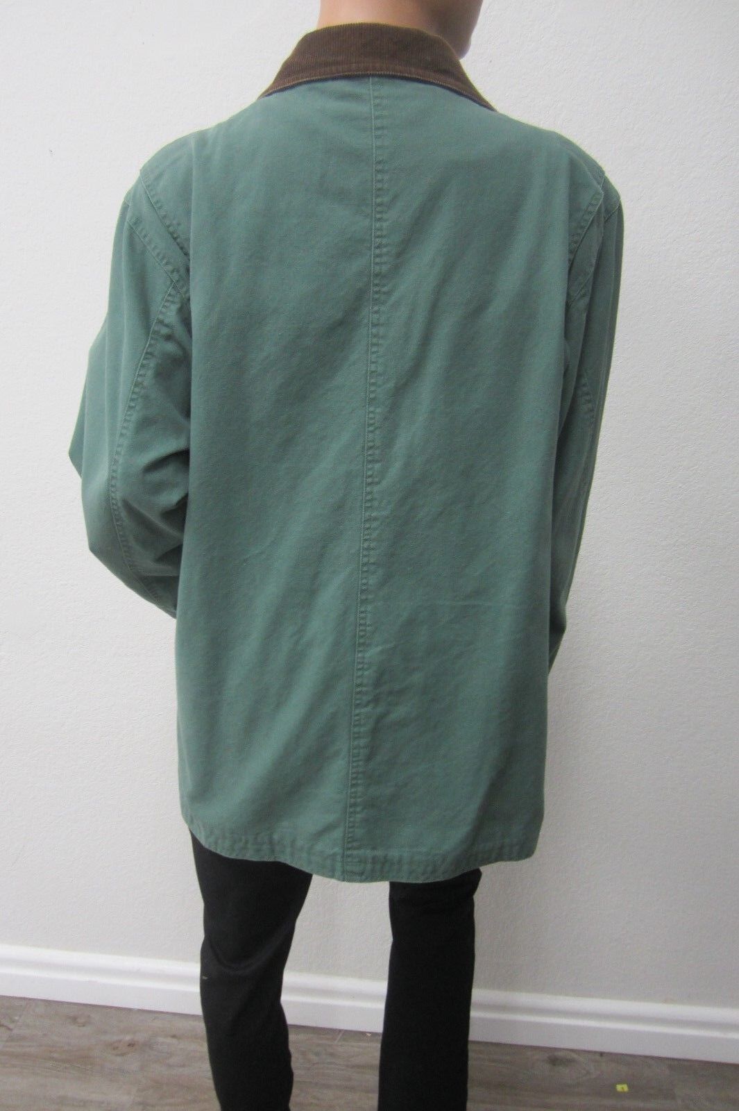 Austin Clothing Co Cotton Army Green Canvas with Flannel Lining Jacket Size L