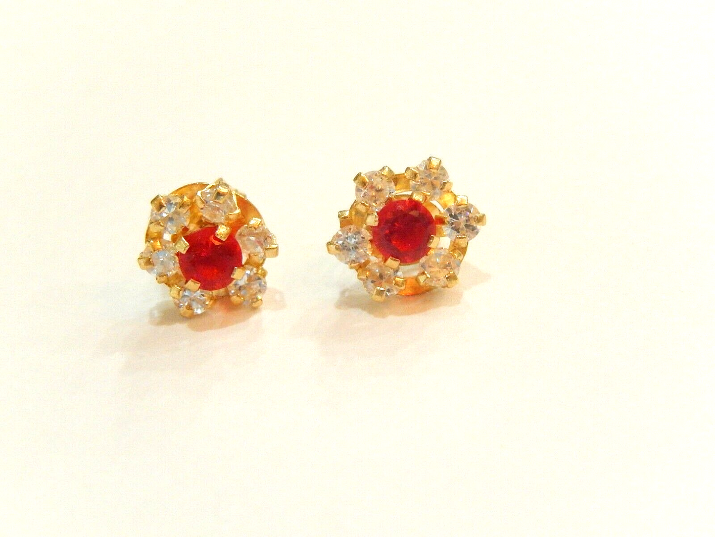 14k Yellow Gold Flower Stud Earrings with Short Post for Children