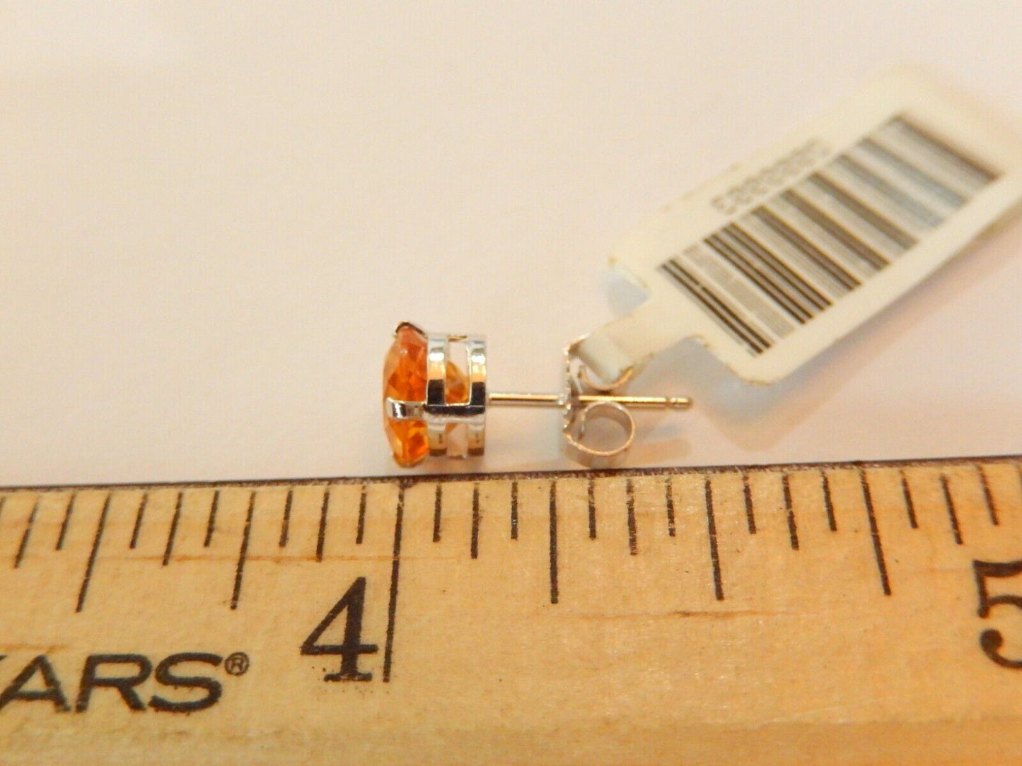 1.5 CTW 14K Solid White Gold 6mm Citrine Basket Style Stud Earrings