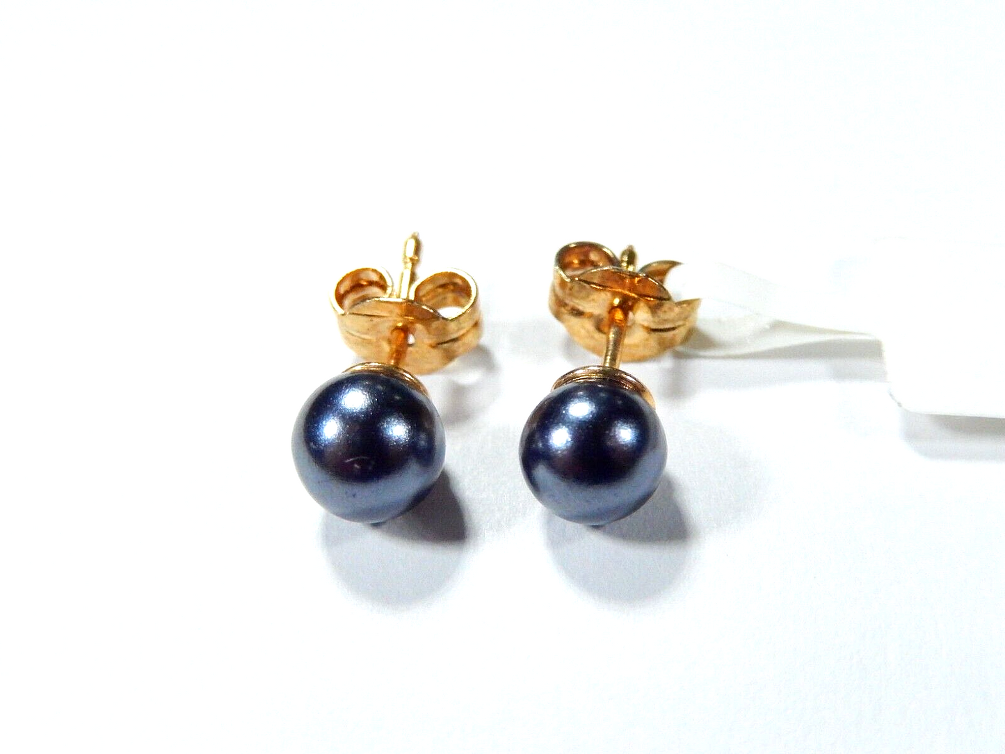 14k Yellow Gold 6mm Tahitian Pearl Stud Earrings
