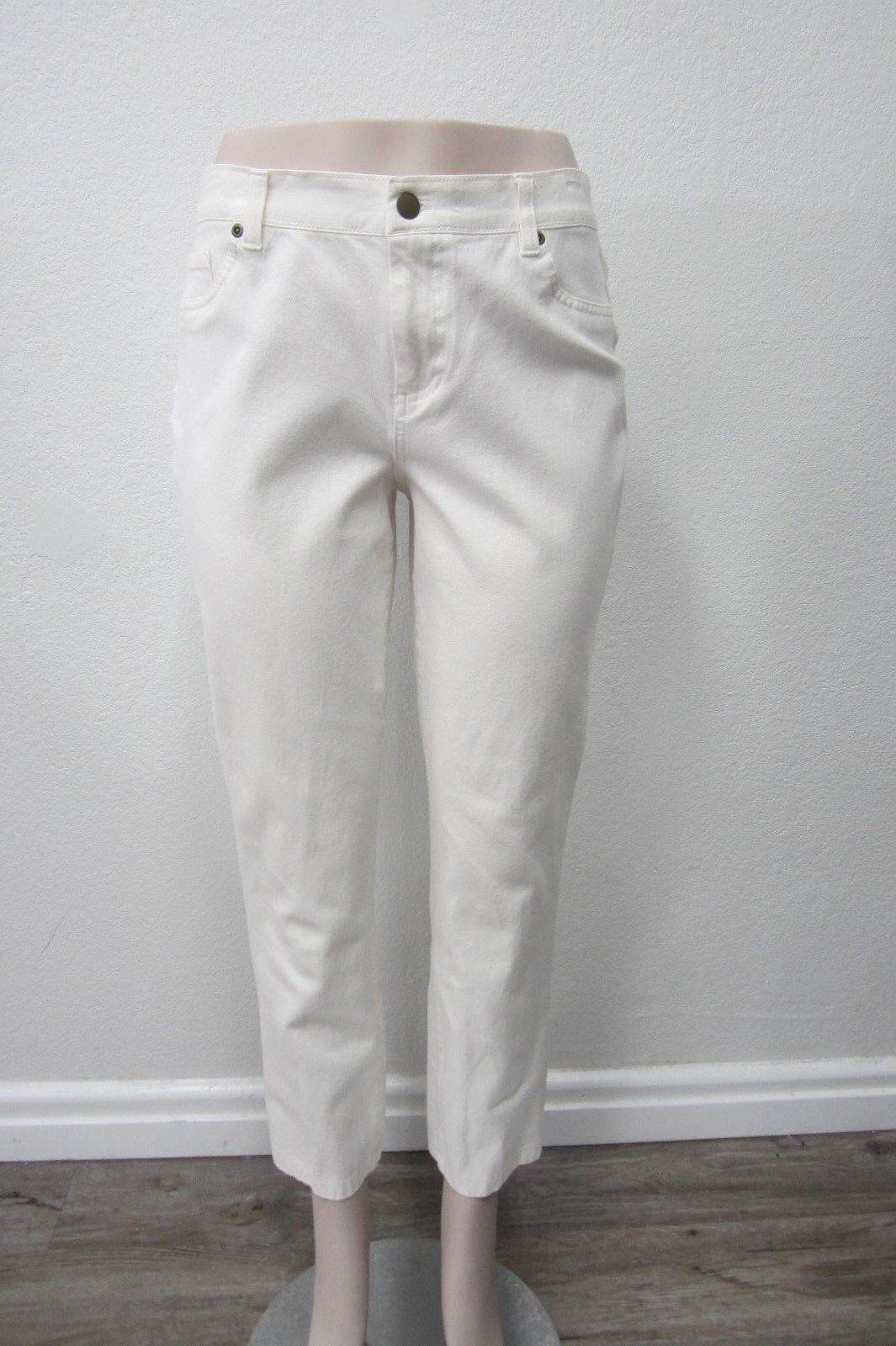 *MINT* CUTE  Chico's Off White Cotton Blend Jeans Skinny Leg Women's Size 2