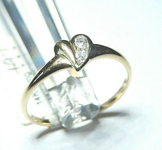 *NWT* 14k Yellow Gold Diamond Cluster Heart Ring Size 8.25