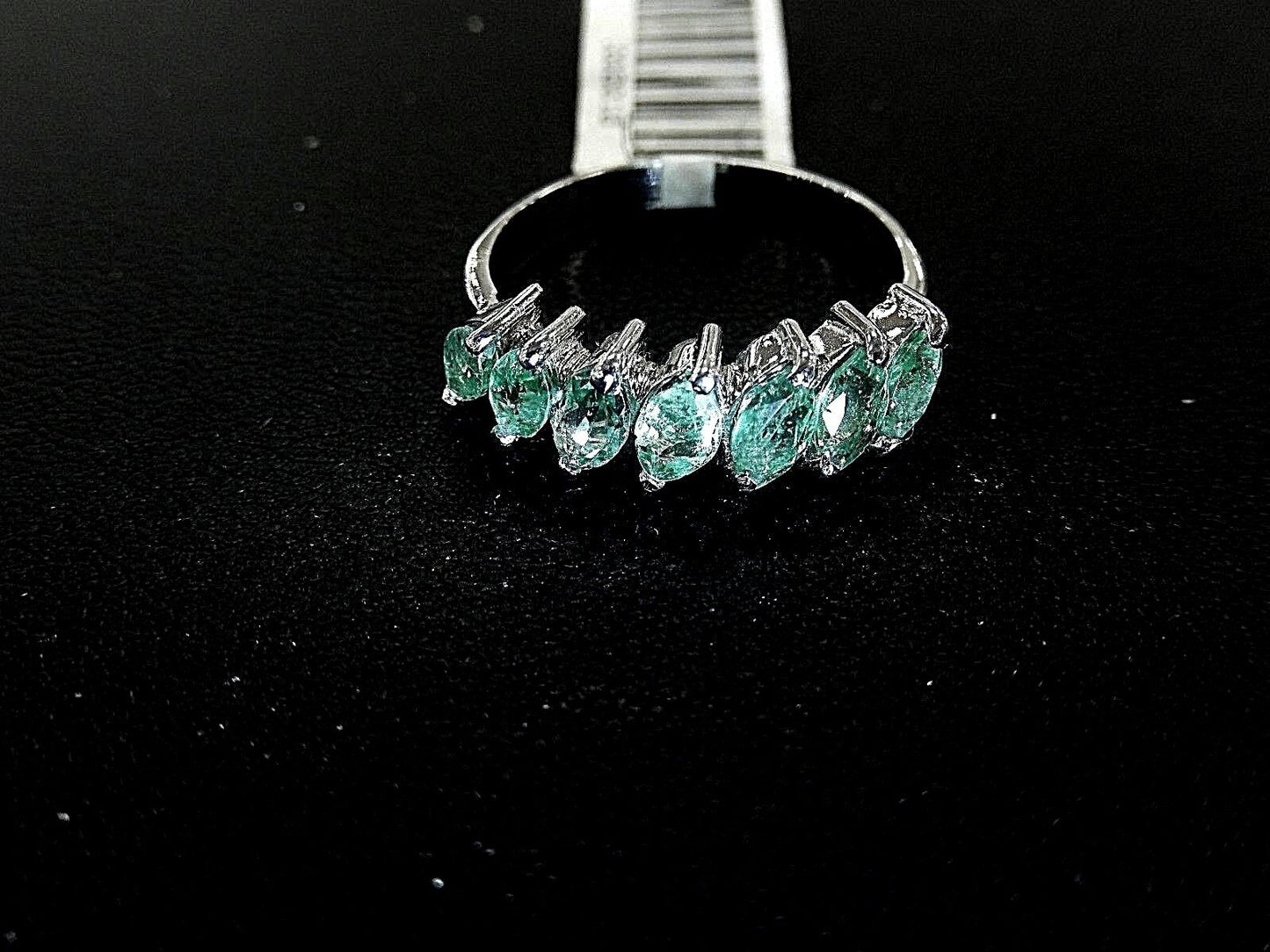 *NEW*  Natural Marquise Emerald Ring 1.00 Carats TCW 10k White Gold Size 7.5