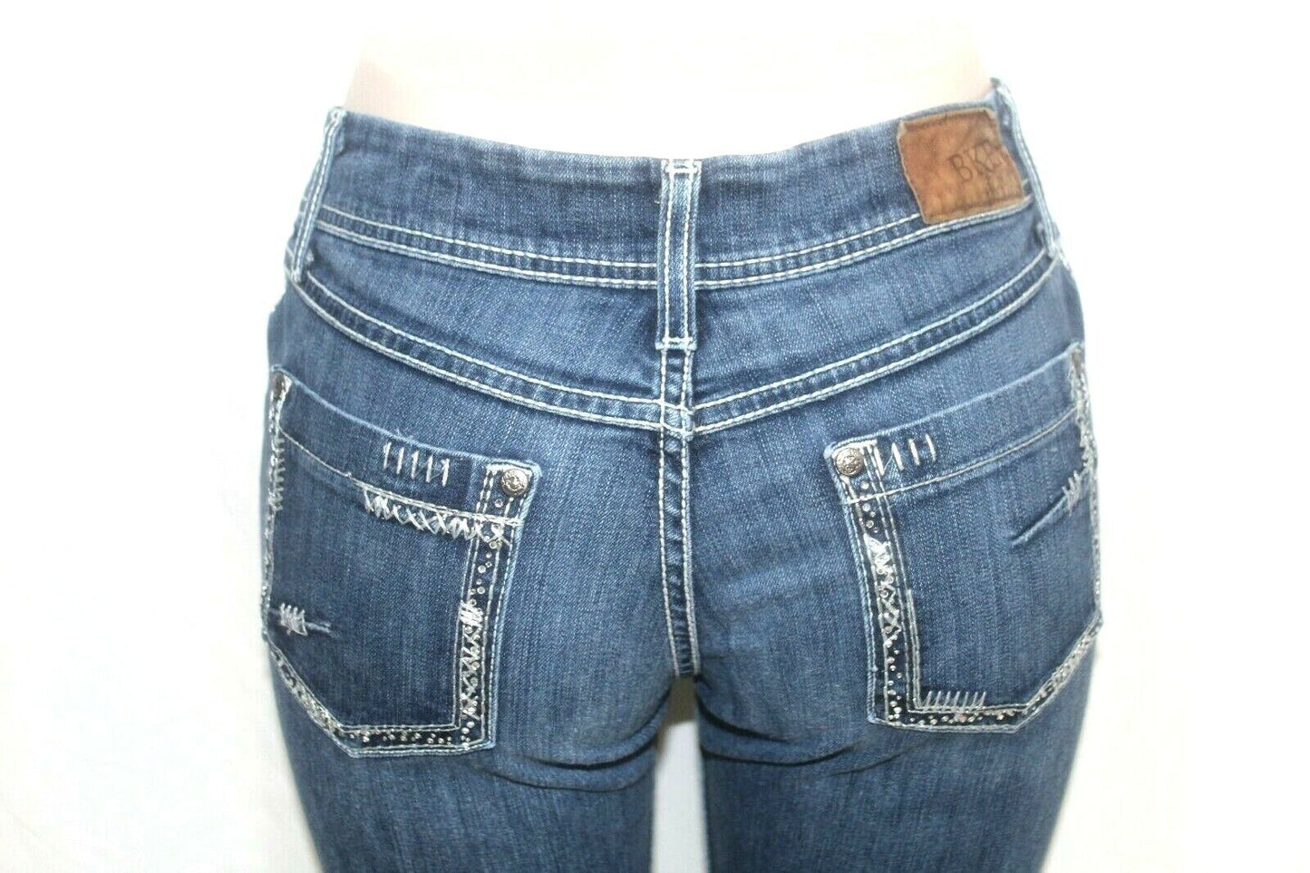 BKE Women's 28R Harper Medium Wash Mid Rise Skinny Denim Blue Jeans