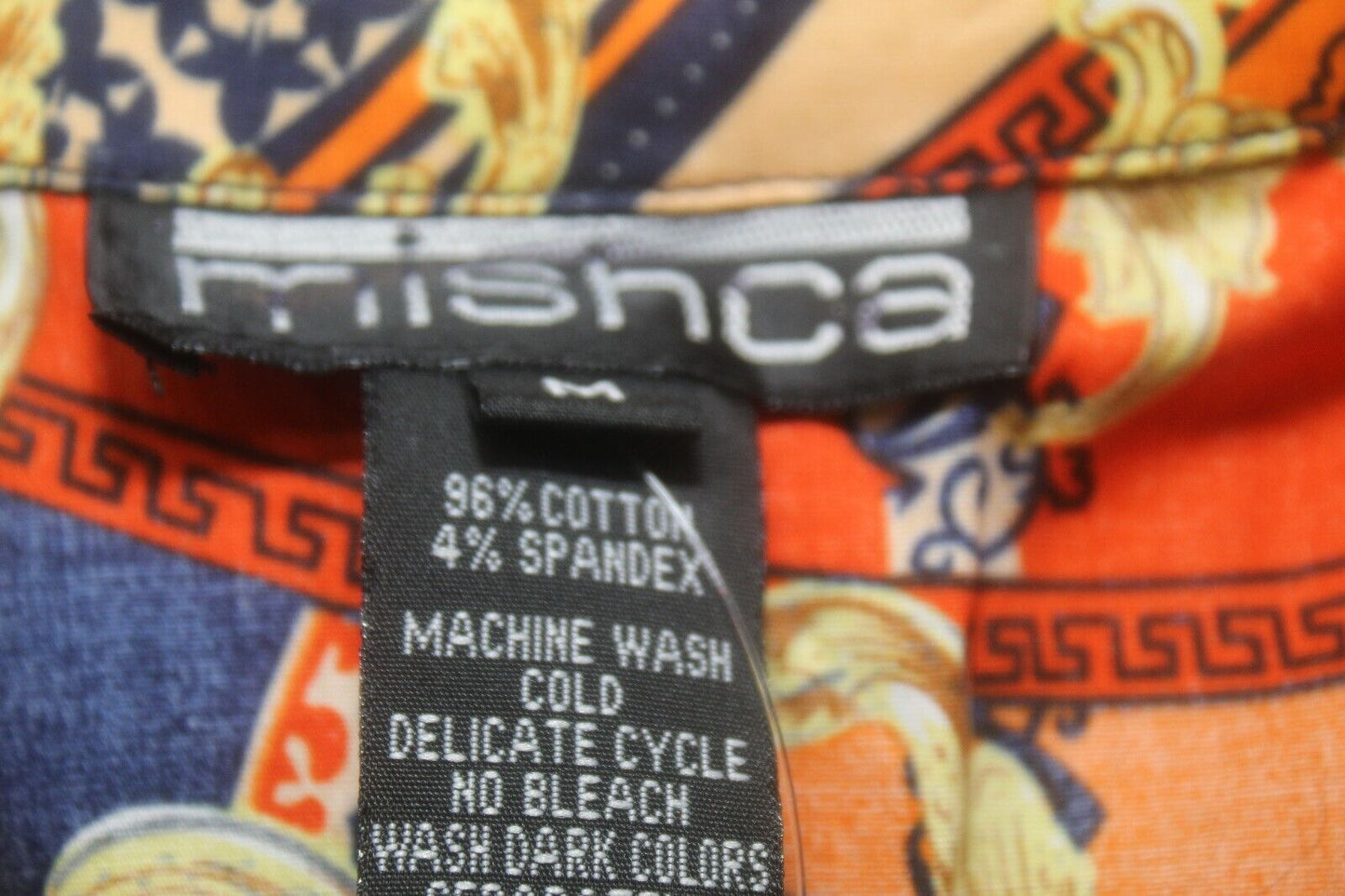 *NWT* Mishca  Tie Front Blouse Topper 3/4 Sleeve Flip Cuffs "SUPER CUTE" Sz M