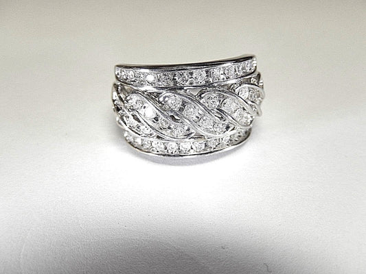 1 Ct Natural Diamond Womens Wedding Anniversary Ring 10k White Gold 13.5mm Wide