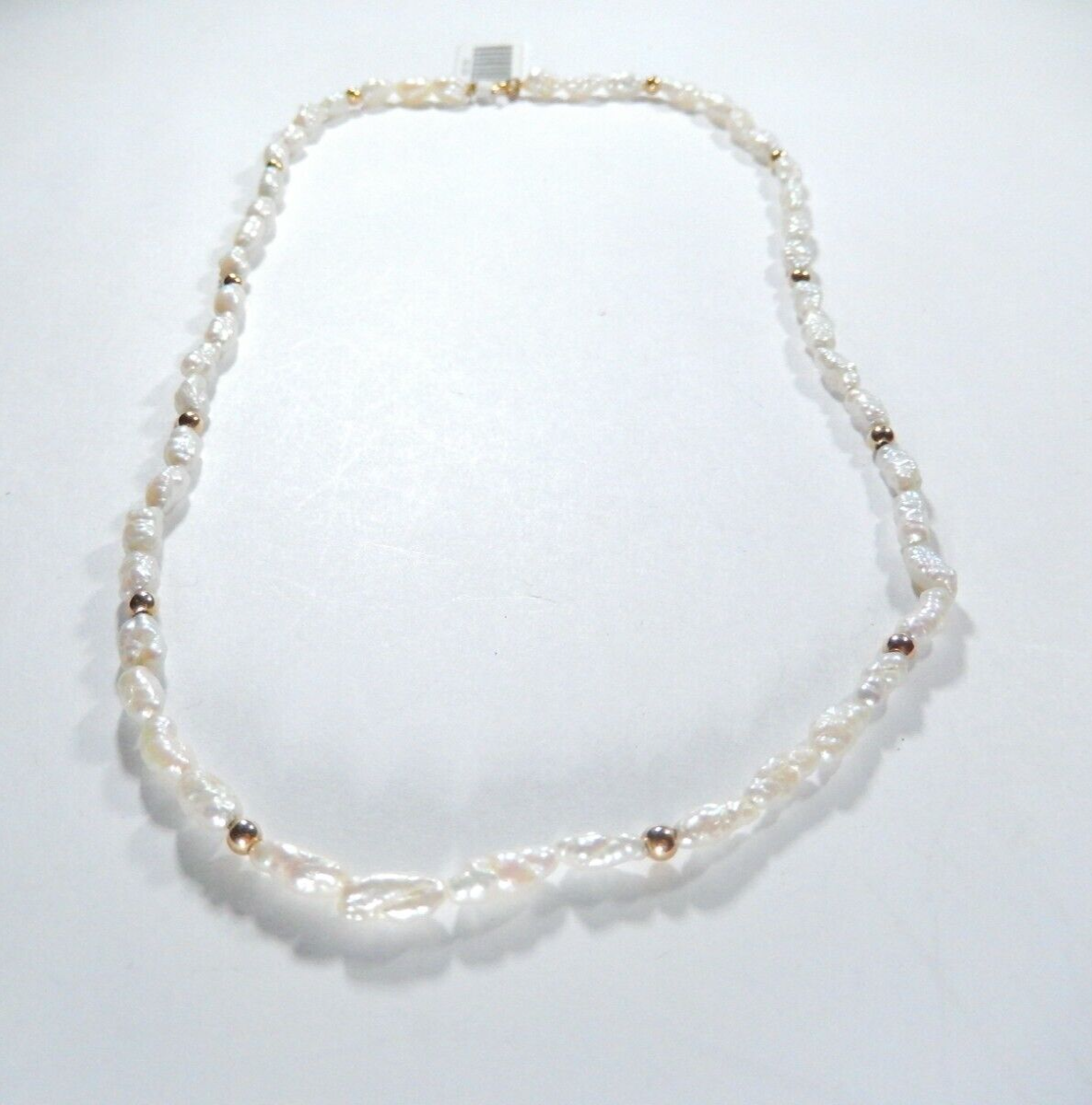 16" Rice PEARL NECKLACE 14K BEADS and CLASP