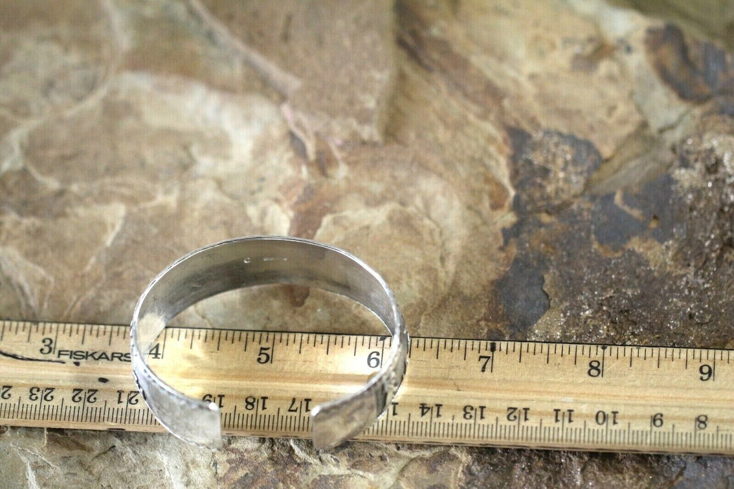 *VINTAGE*  UNISEX Sterling Silver 925  Story Telling Cuff Bracelet