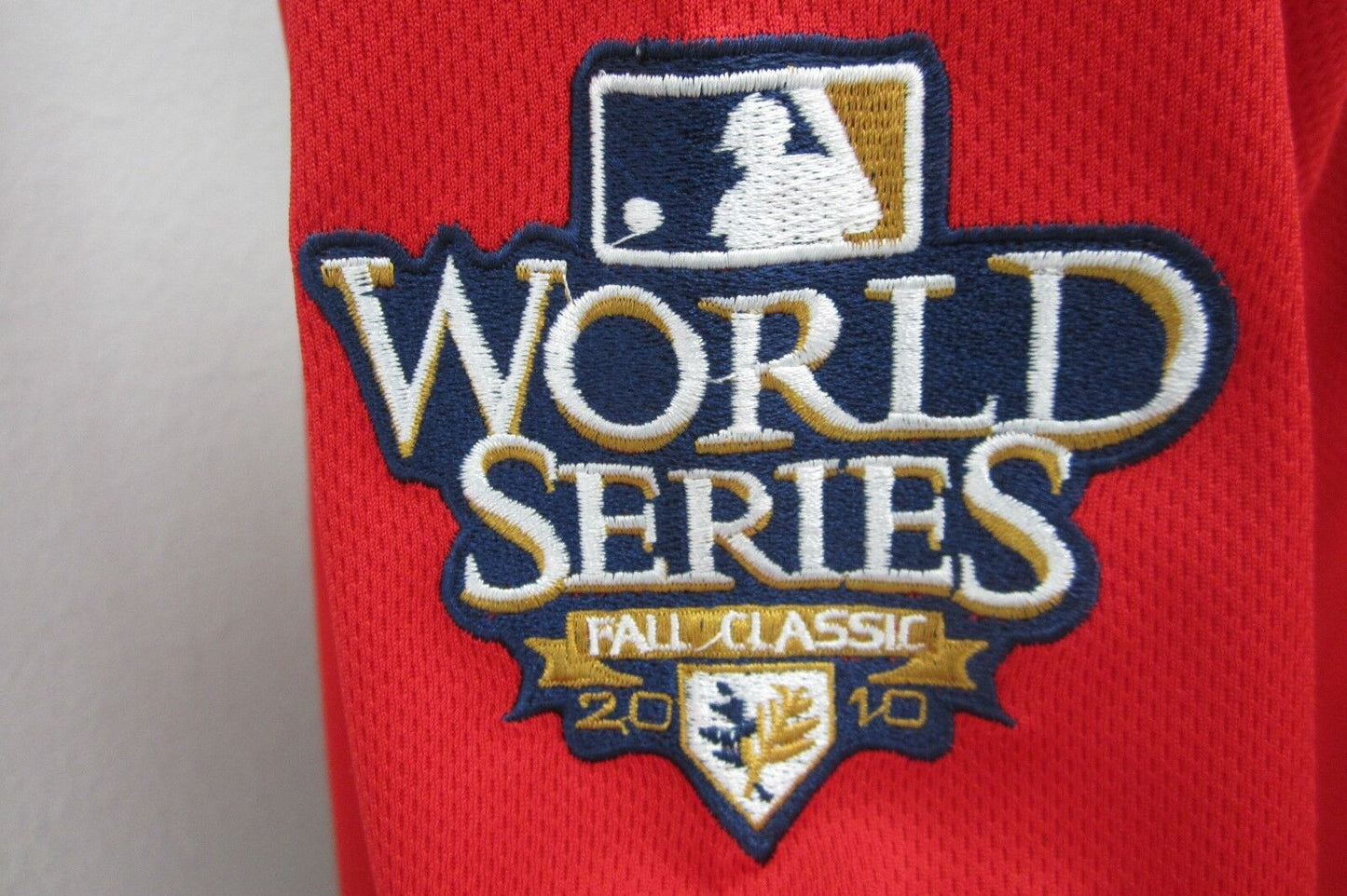 TEXAS RANGERS ANDRUS 2010 WORLD SERIES MAJESTIC JERSEY MENS STITCH JERSEY SZ 52