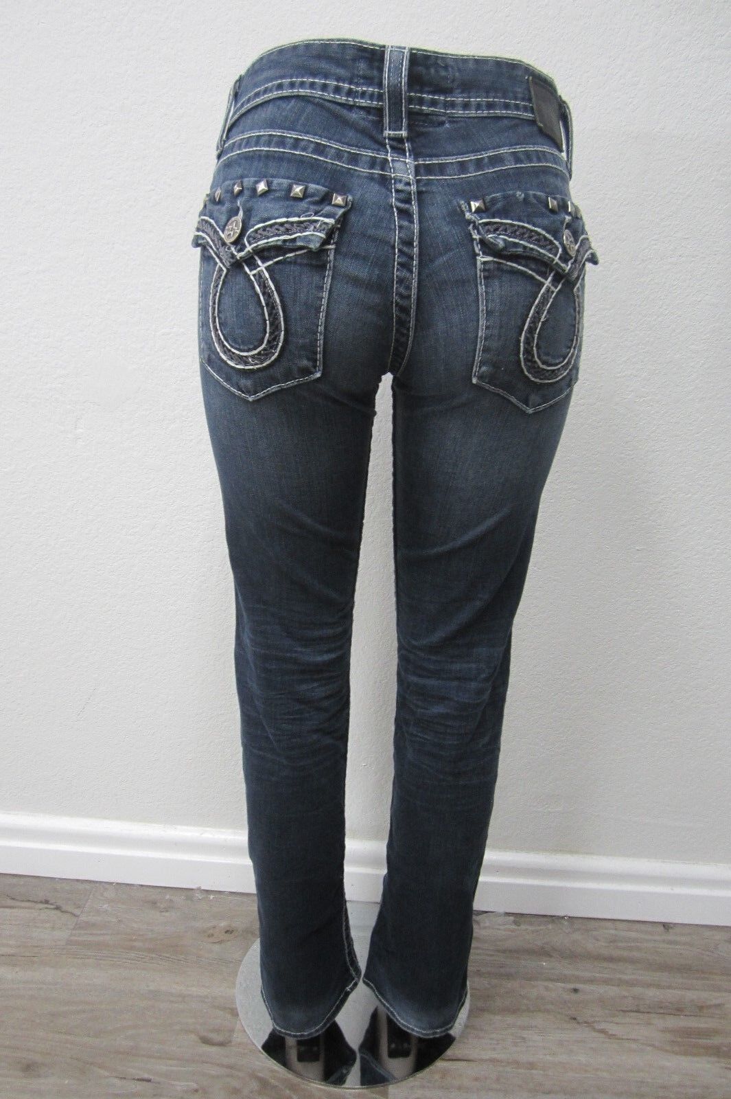 WOMENS BIG STAR SOPHIE BOOTCUT STRETCH FIT STUDDED FLAP POCKET JEANS SIZE 29X33