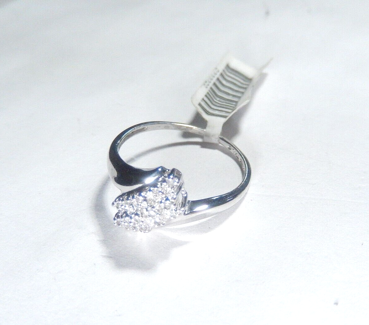 10K White Gold 1/6 CT Natural Diamond Cluster Waterfall Ring Size 8.25