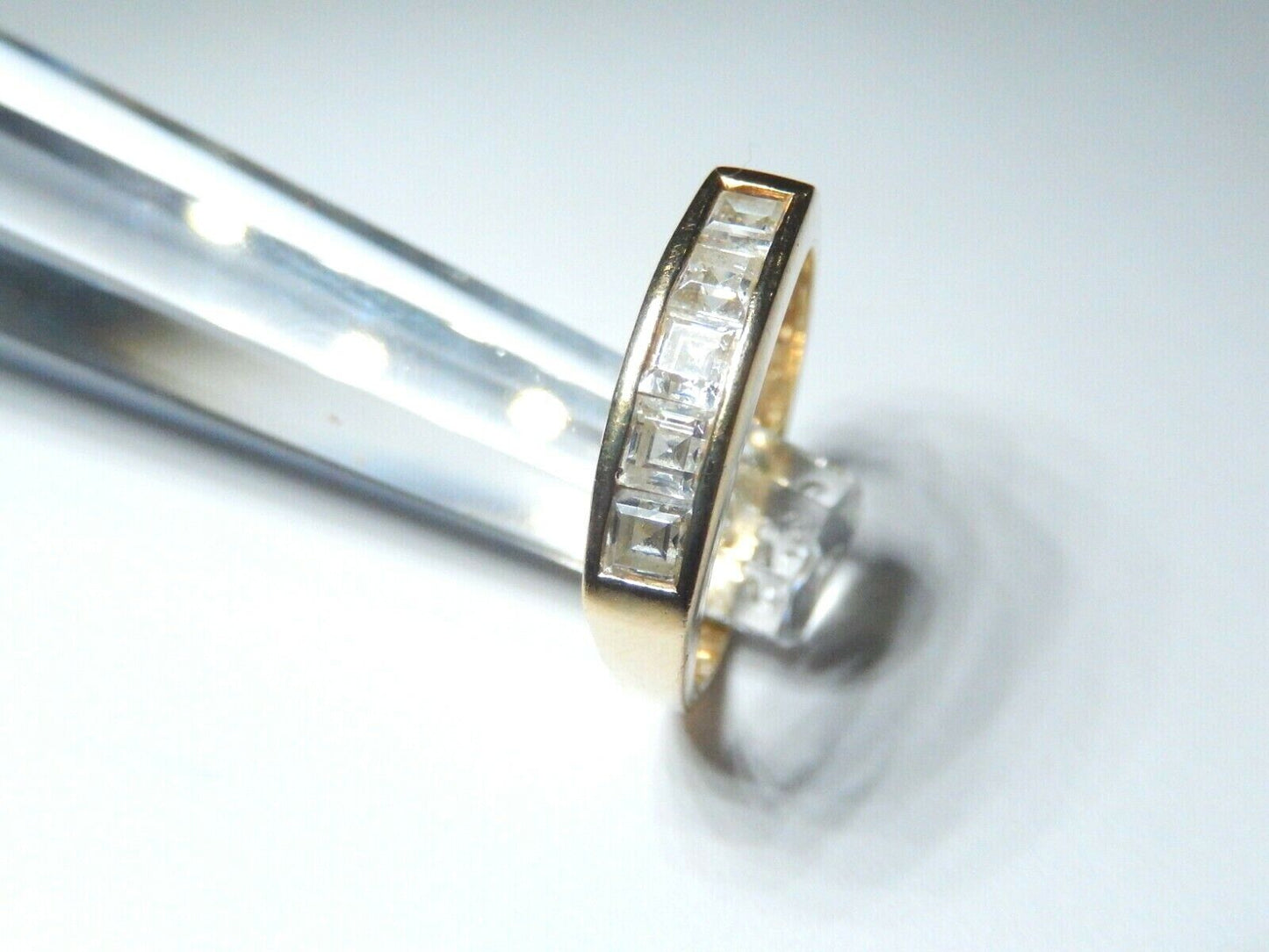14K Yellow Gold .50ct CZ Wedding Band Bridal Anniversary Ring Sz 7.25