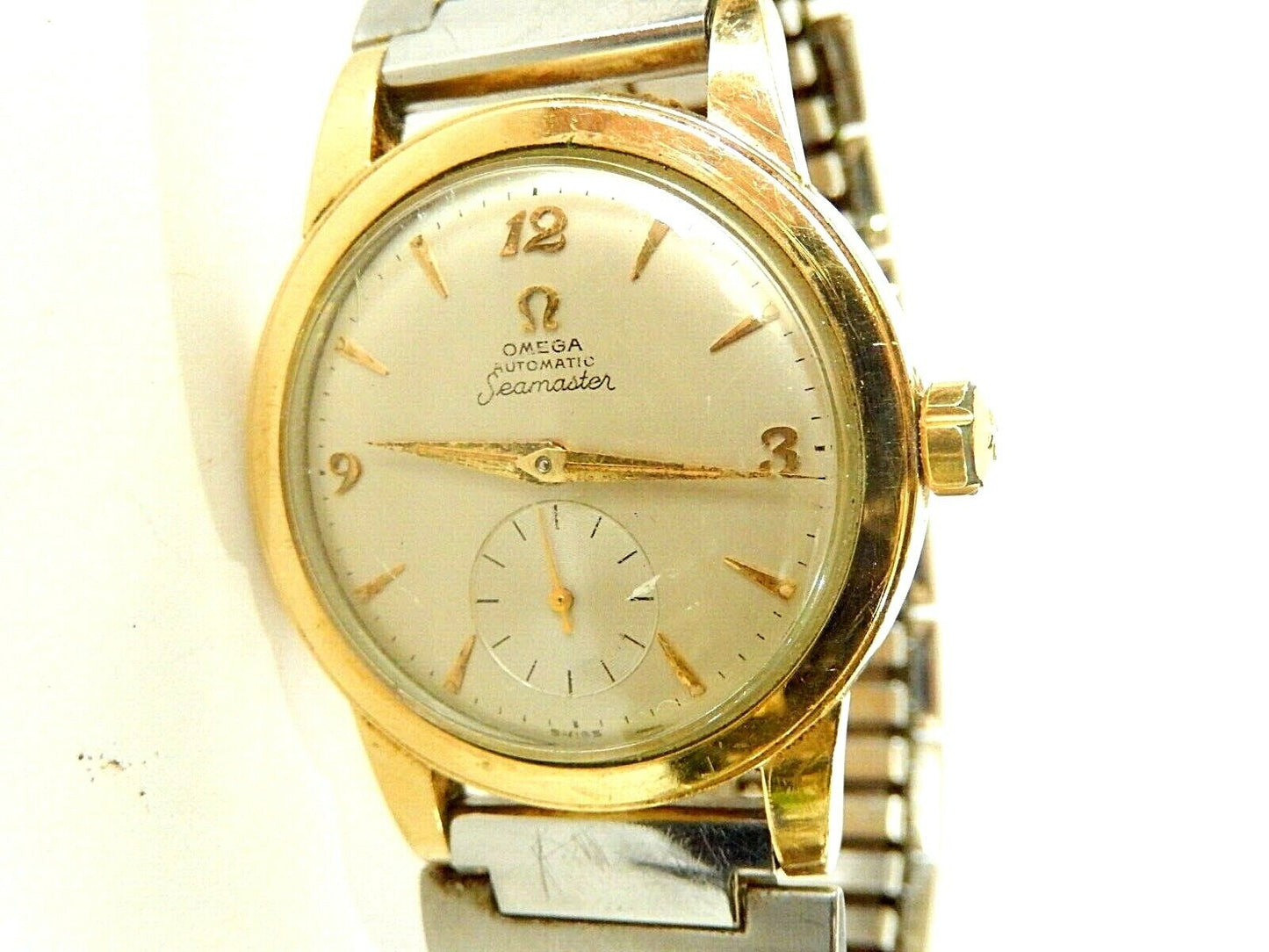 1956 Omega 14K GF Automatic Seamaster Watch With 344 Bumper Movement Model F6249