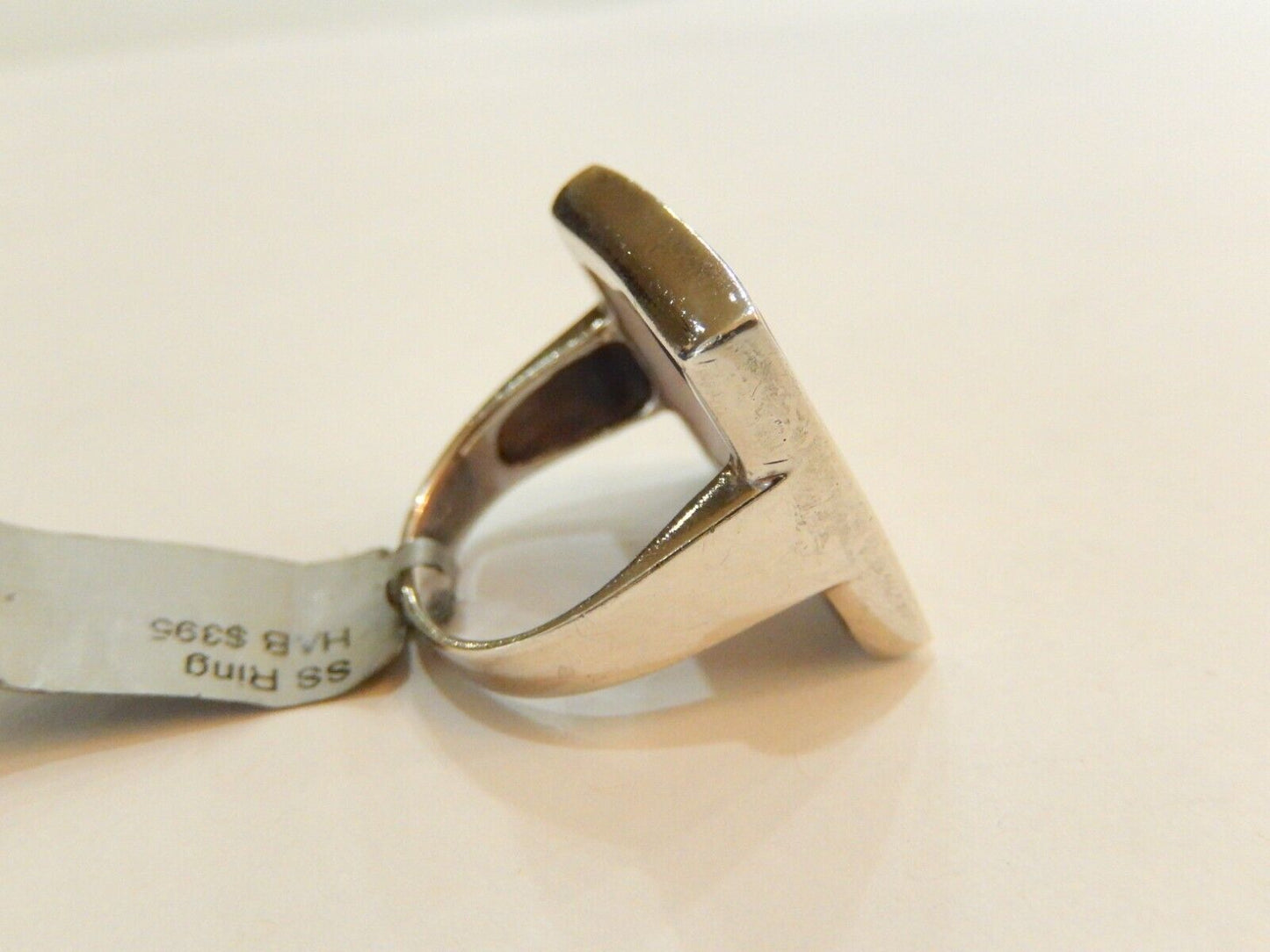 Natural White Gemstone Sterling Silver Ring 925 Sz: 6 - 3/4" x 3/4"