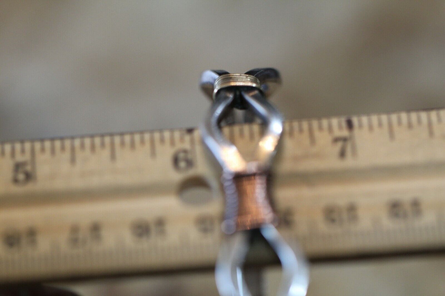 *VINTAGE*  Sterling Silver and Copper Wire Trim Cuff Bracelet Made By "IS"
