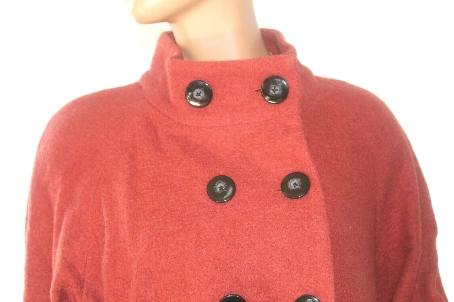 *NWT* $228. Chico's 100% Wool Rust Double Breasted Pea Coat  Blazer Jacket Sz 2