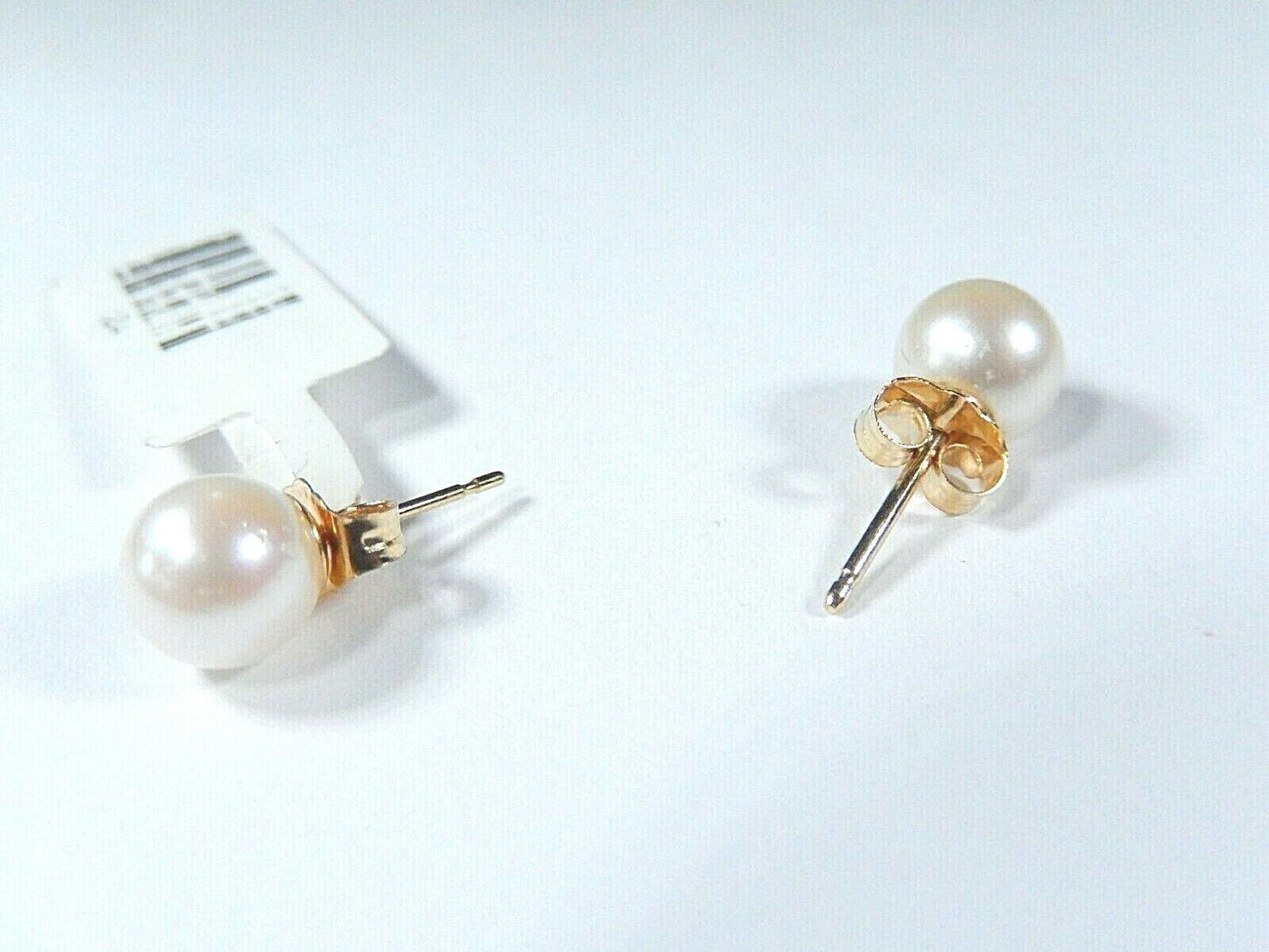 *NWT* 14k Yellow Gold 7mm AAA QUality Cultured Pearl Stud Earrings