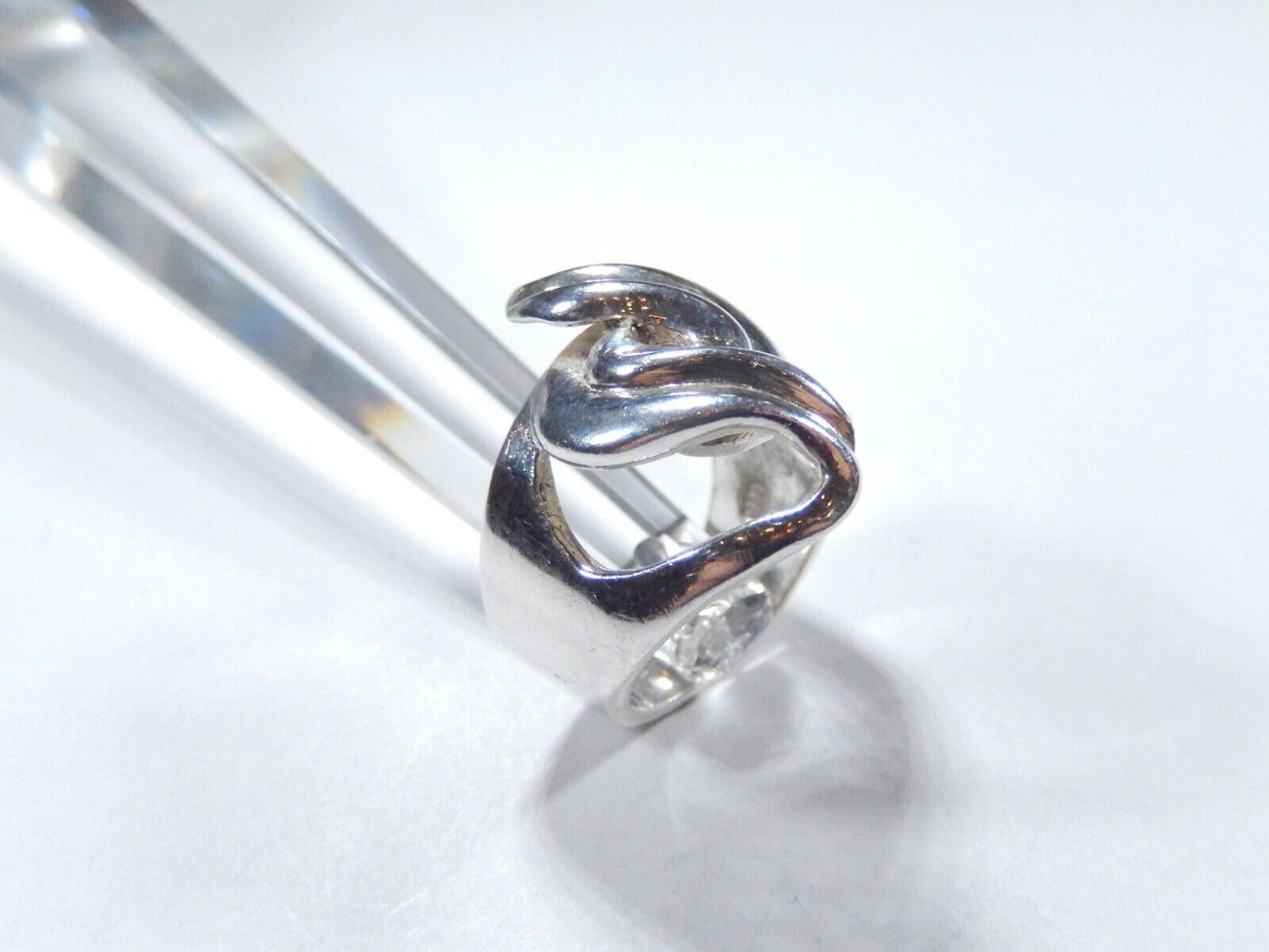 *VINTAGE* SOLID STERLING SILVER Heavy Free Form Curvy Modernist Design Ring Sz 7