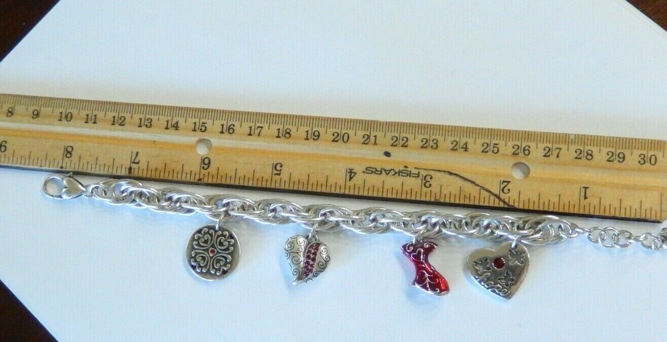 BRIGHTON Go Red Charm Courage Love Hope Dream Bracelet - MINT CONDITION