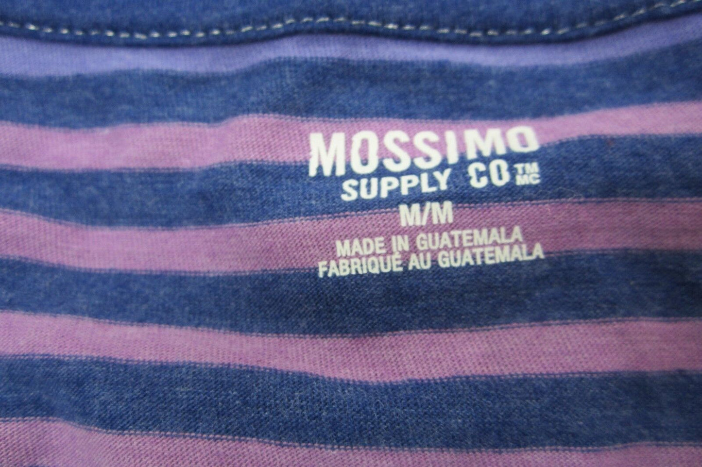 NWT Mossimo Supply Women's Blue Purple Turquoise Stripe LS Scoop Neck Top Sz M