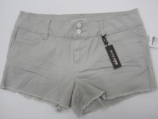 NWT Refuge Grey CuteDenim Shorts Cheeky Mid Rise 2 Button Charlotte Russe Size 6