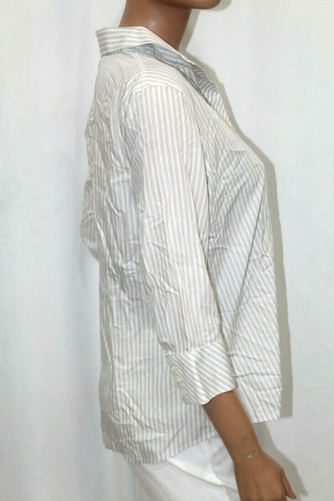 Chico's No-Iron  Button-Down Stripe Blouse  (Chico's 1) 100% Cotton SUPER CUTE